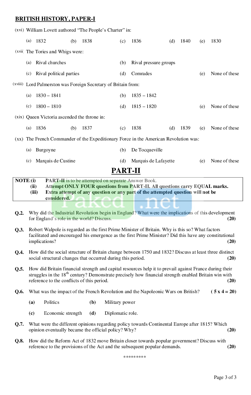 View All CSS Past Papers